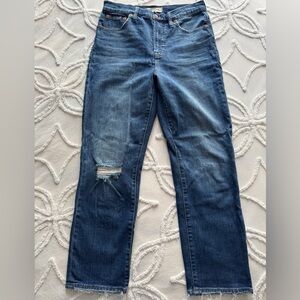 Madewell The Perfect Vintage Crop Jean Size 28 Distressed Medium Wash